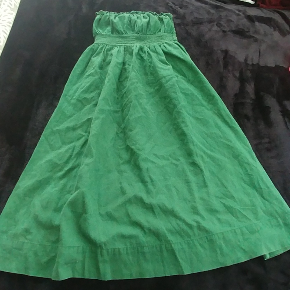 Free people green strapless sundress